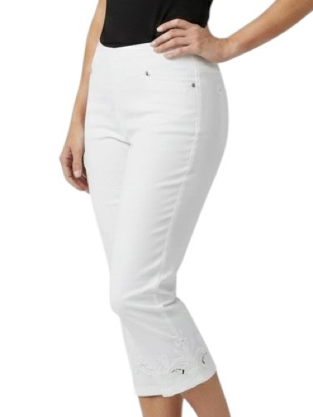 NWT Chicos Zenergy So Slimming Embroidered Crop Legging Size Medium